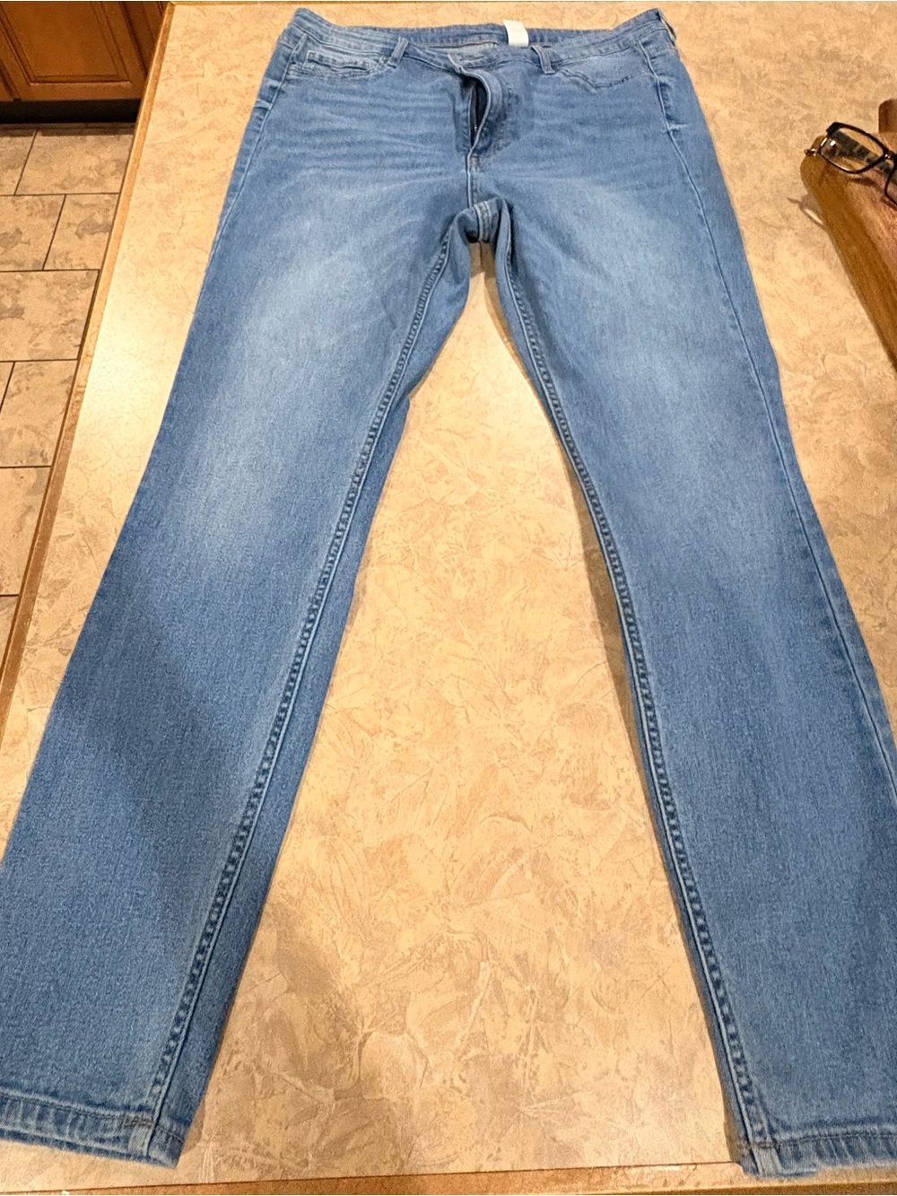 H&M Light Blue Denim Jean Jeggings with Contrast Stitching